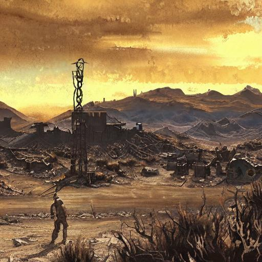 fallout new vegas wasteland post apocalyptic nuclear... | OpenArt