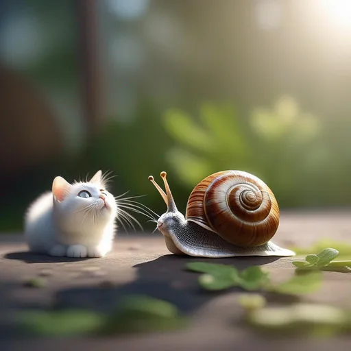 hd 8k real life cute hybrid of a cat and a snail