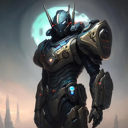 Prompt: Handsome man, fantasy art style, painting, futuristic, dystopian, robotic, biological mechanical 