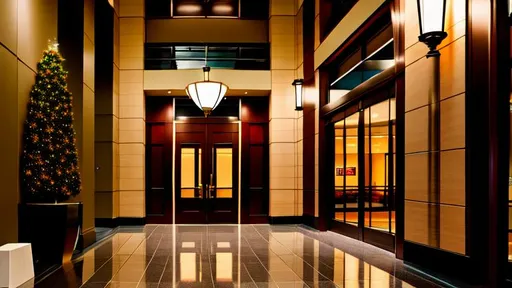 Prompt: Lobby at night.