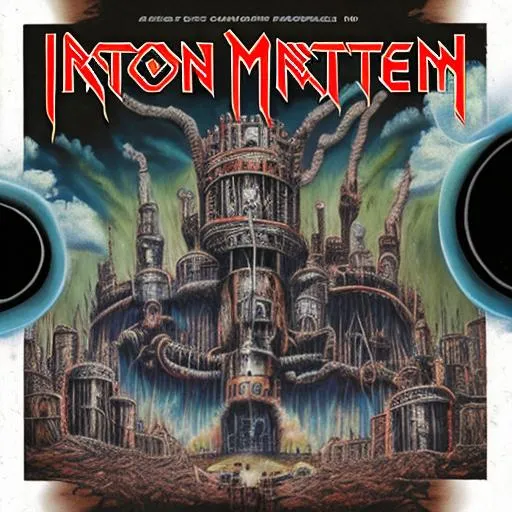 Prompt: motley crue style iron maiden album cover
