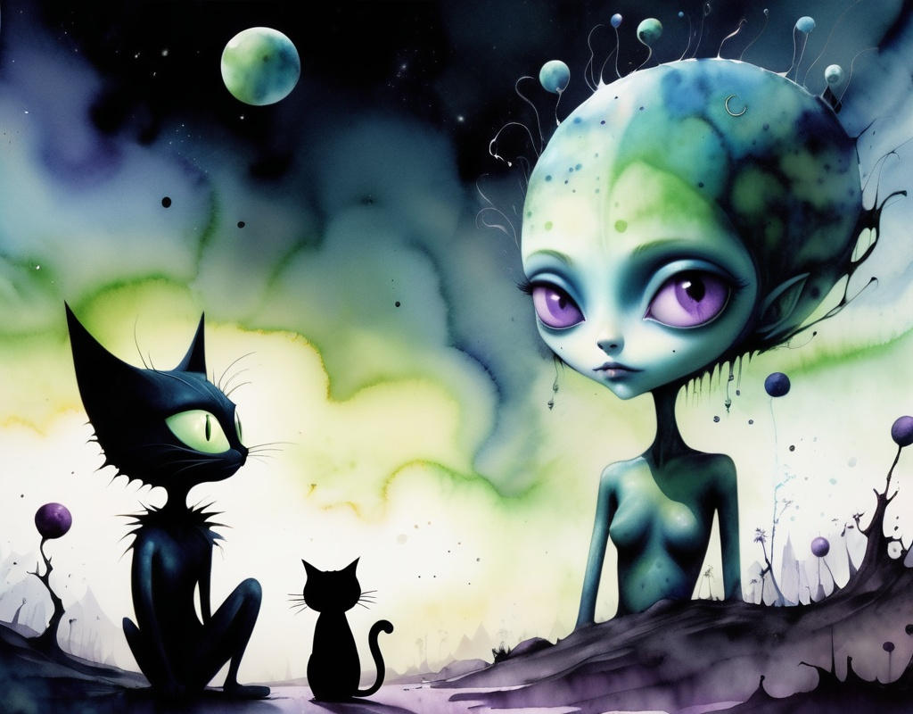 Tim Burton animation style. welcoming atmosphere. A...