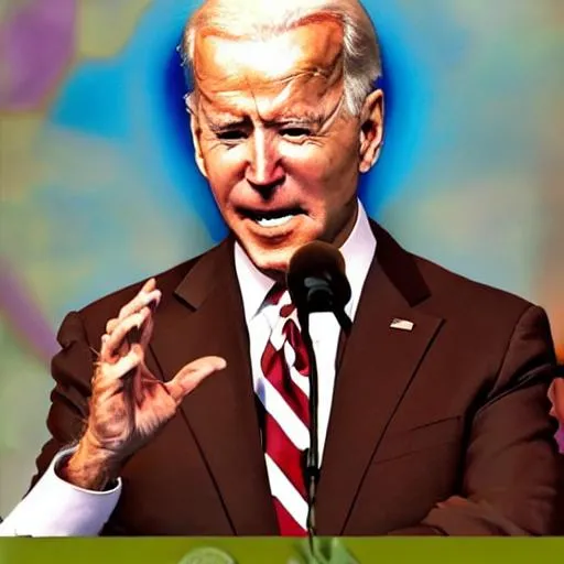 Prompt: sleepy Joe Biden using the infinity stones to get chocolate chocolate chip ice cream