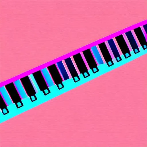 Prompt: music instruments pink and blue graphic design