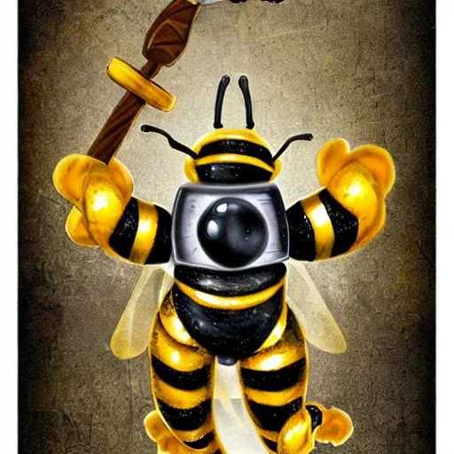 humanoid bee with a hammer highly detailed | OpenArt