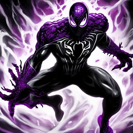 Prompt: purple symbiote in poweful form
