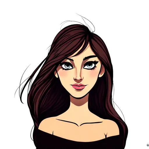 Beautiful woman cartoon portrait | OpenArt