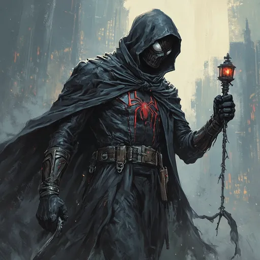 Prompt: Spider-Man as a plague doctor
