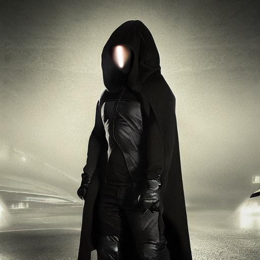 Futuristic, Hooded man, night, dystopian, fantasy, b... | OpenArt