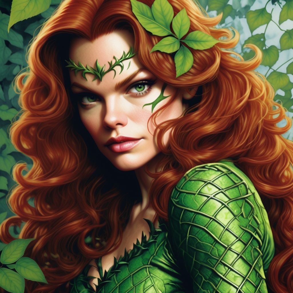 Dina meyer as poison ivy close up portrait