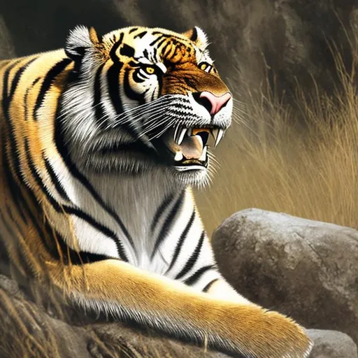 Prompt: sabertooth tiger