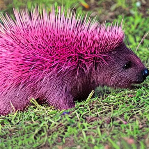 Prompt: Pink porcupine