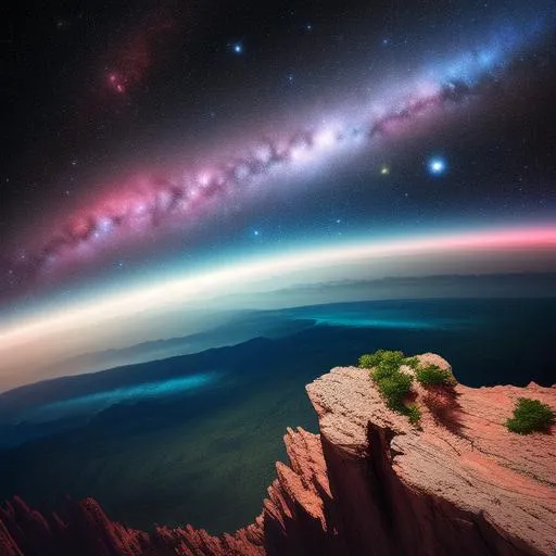 Prompt: long shot scenic professional photograph of {scenery}, perfect viewpoint, highly detailed, wide-angle lens, hyper realistic, with dramatic sky, polarizing filter, natural lighting, vivid colors, everything in sharp focus, HDR, UHD, 64K, "Superpacage: An image of a superpacage that is located outside our galaxy. The camera is located far beyond the galaxy, which allows you to see its details and structures. A super camera and a super lens allow you to convey all the colors and details of the super landscape. The use of special filters creates the effect of mystery and mystique of the super-landscape."