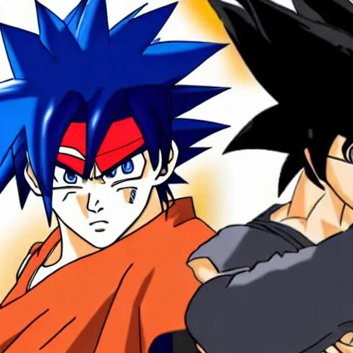 Prompt: Sasuke Uchiha vs Goku