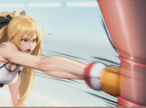Prompt: Beautiful tallgirl punching bag training muscle kicking
Bursting crushing smashing punching sandbag Highdefinition photorealistic illustration highquality 3d anime 