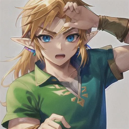 Prompt: Link dressed as Zelda