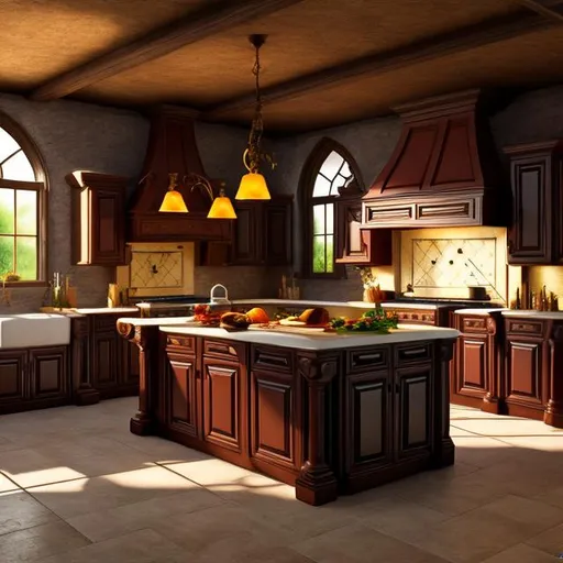 Prompt: fantasy, kitchen interior, UHD, HD, 8K, 