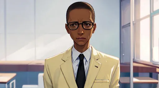 Prompt: Gustavo Fring, buzzcut, suit