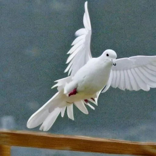 Prompt: Dove flying from Noah's Ark