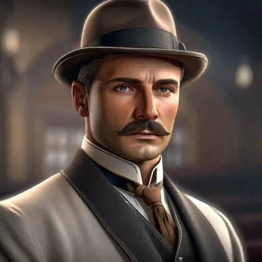 Prompt: An ultra realistic portrait of a 30ish tough looking-clean sahven german butler in the 1920s, long shot super detailed lifelike illustration, action-adventure outfit, 

soft focus, clean art, professional, old style photo, CGI winning award, UHD, HDR, 8K, RPG, UHD render, HDR render, 3D render cinema 4D
