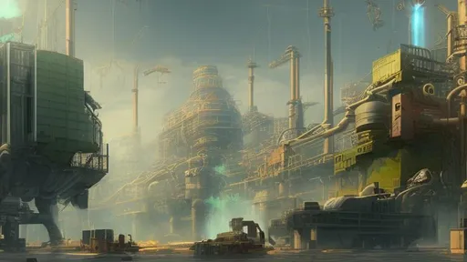 Prompt: extremely realistic, hyperdetailed, cyborg factory, machines building machines, organic, hazardous chemicals, fire, electrical sparks, high definition, ultra realistic,8K, digital art, green