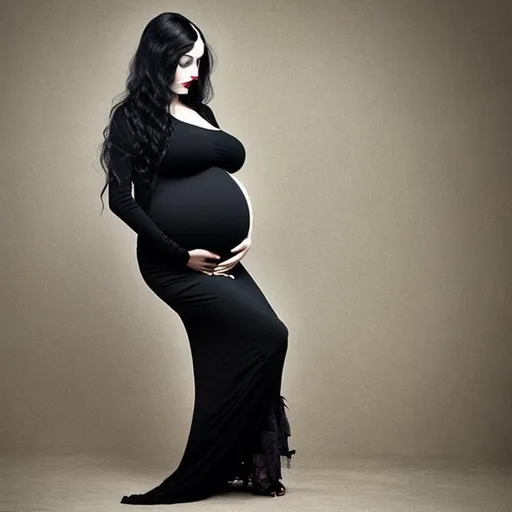 Prompt: Goth pregnant 