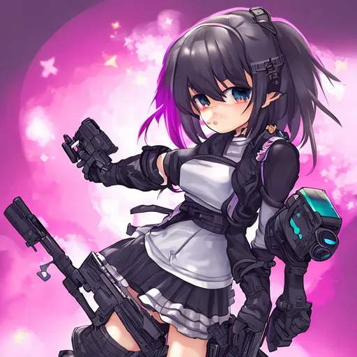 Prompt: Anime Girl with Gun CuteCore