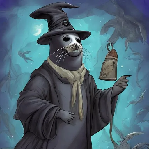 Prompt: A seal that is also a witch
