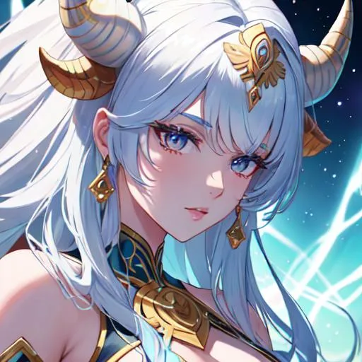 Prompt: Taurus The bull zodiac as a 
female human, 8k, UHD,  highly detailed, close up
