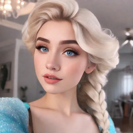 Prompt: elsa but as a human celebrity irl