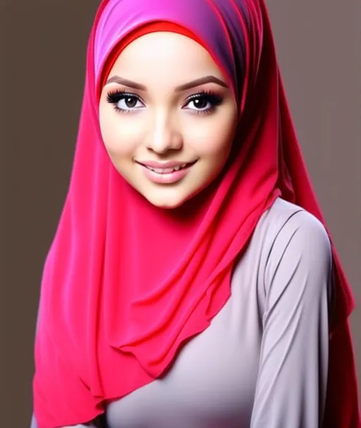 Prompt: A beatiful woman with hijab