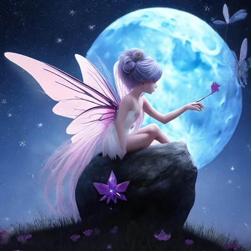 Prompt: fairy on the moon