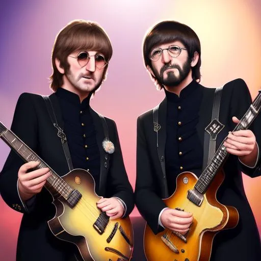 Prompt: John Lennon, Paul McCartney, Ringo Starr, George Harrison are the beatles, captured in a detailed 8k resolution render with dynamic lighting and intricate details. Created by renowned artists Greg Rutkowski, Artgerm, and WLOP, the artwork features triadic colors and was made using Unreal Engine 5. It is currently trending on Artstation as a hyperdetailed and intricately detailed splash art.