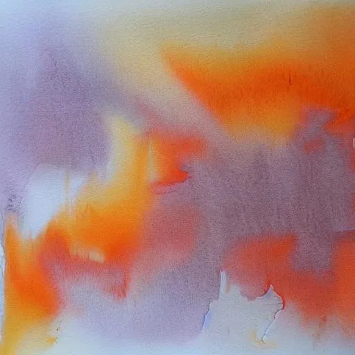 Prompt: Orange mixed with Ambient Grey Water Color by Mario Bucci