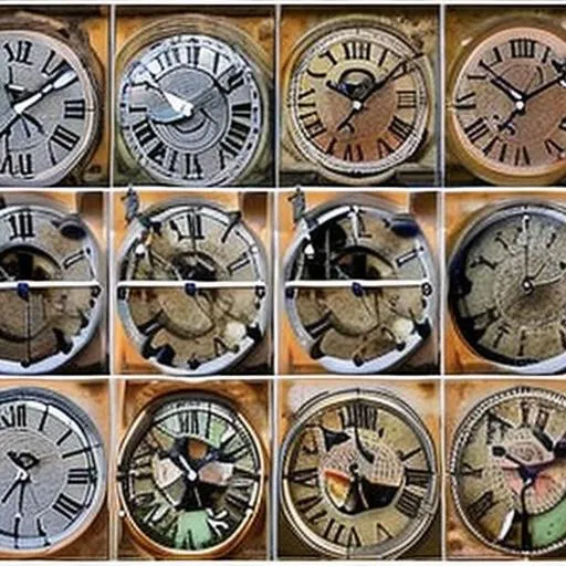 Prompt: clocks and clocks with more clocks and rabbit holes