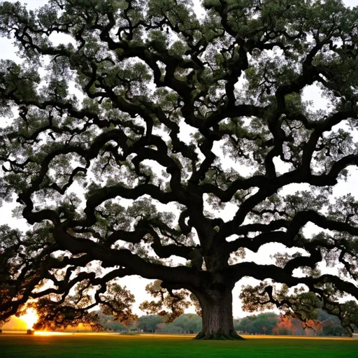 Prompt: create an image of a huge oak tree