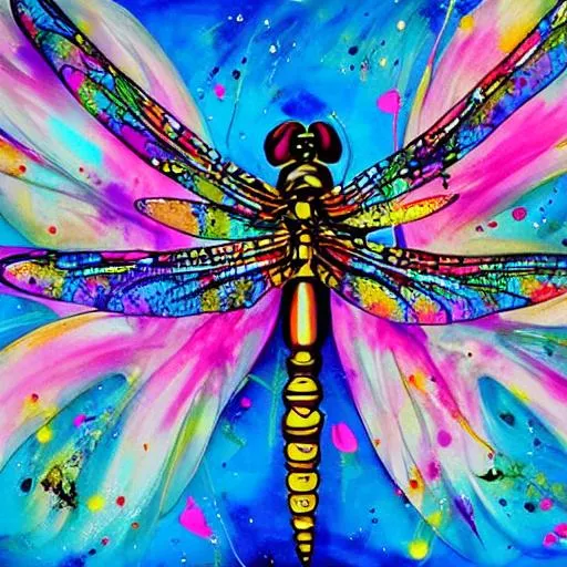 dragonfly sits on a flower; Speedpaint with large br... | OpenArt