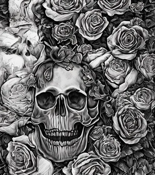cursed skull with rose in it | magi night scene | UH... | OpenArt