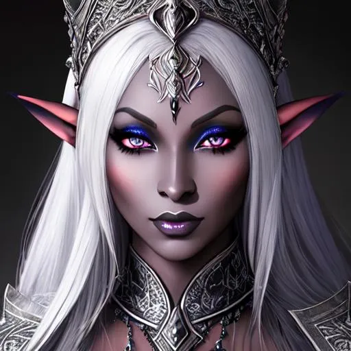 Prompt: Woman dark elf, drow, stunning, gorgeous, fit, queen, wearing a dark armor, fantasy, dark sword, UHD, 8k, high quality, ultra quality, perfect composition, trending art, trending on artstation, sharp focus, studio photo, intricate details, cinematic lighting, special effects, hyper realism, hyper realistic, Very detailed, high detailed face, high detailed eyes, oil painting, full body