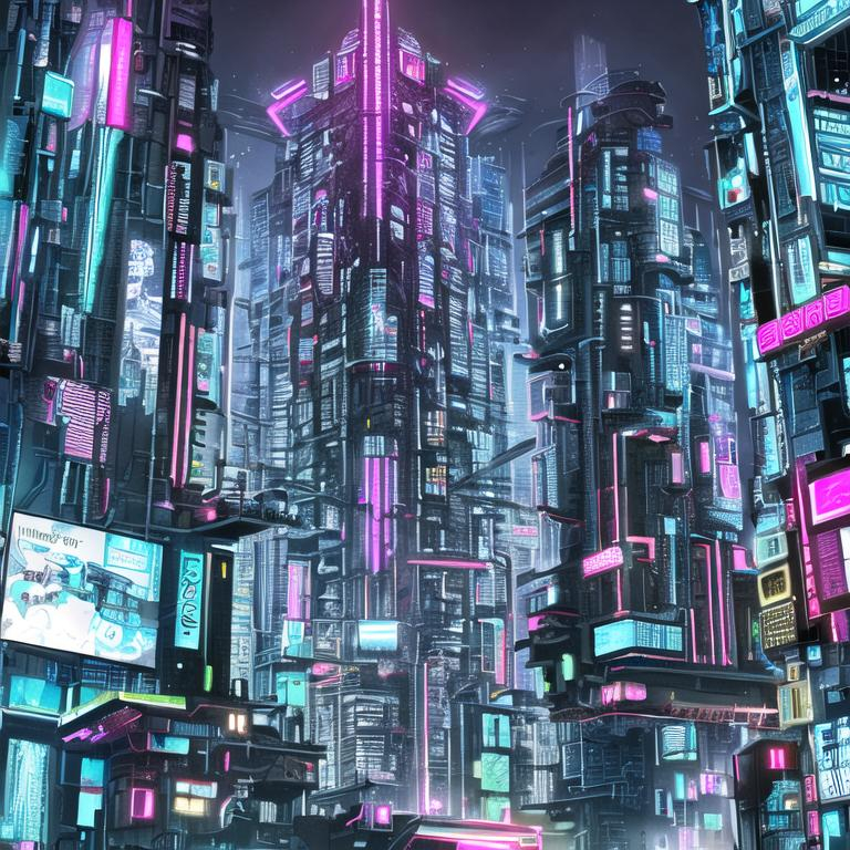 a cyberpunk city