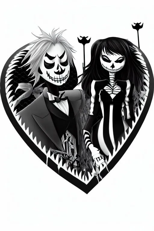 Prompt: sally and pumpkin king