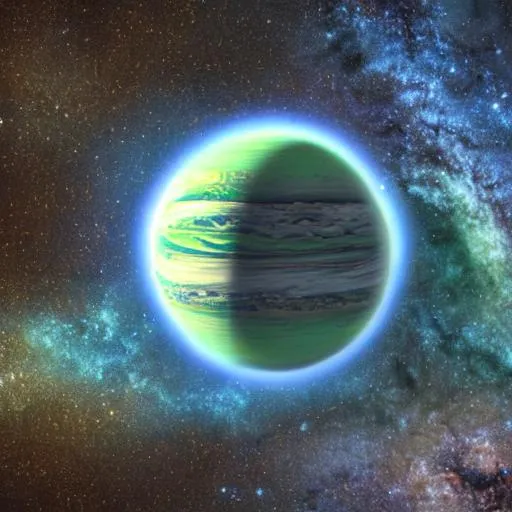 Prompt: Green gas giant
