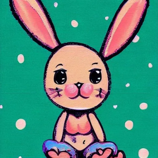 Bunny girl cute art paint