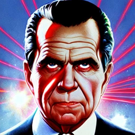 a zoomed in picture on Richard Nixon. He is a super... | OpenArt