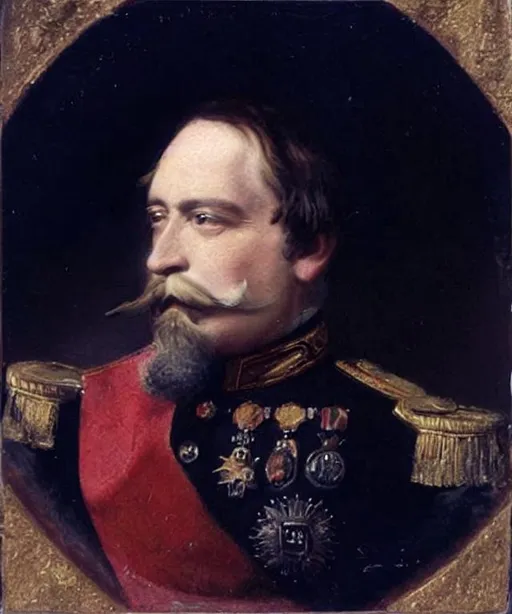 Prompt: napoleon III  Emperor  with mustache and goatee ultra-defined portrait