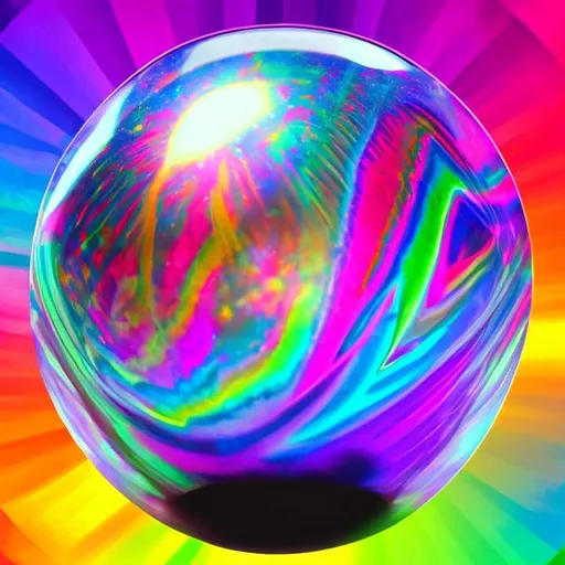 Prompt: Crystal Ball in the style of Lisa frank