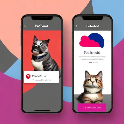 Prompt: Create a profile page for an app for pet owners called "PetCloud" and use red and gray as the main colors. Focus on cats and dogs, and create a logo for the app.