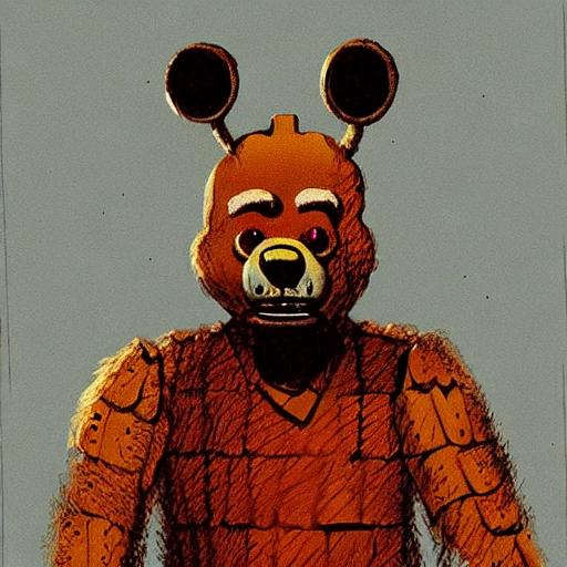 Freddy Fazbear in the style of Beksinski