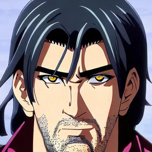 Prompt: Negan Smith as an anime character