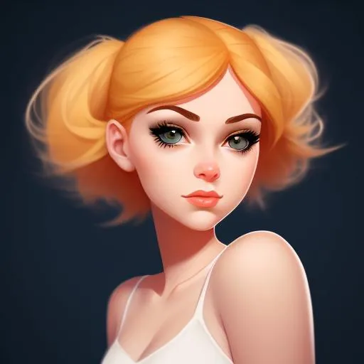 Prompt: Beautiful young female cartoon portrait